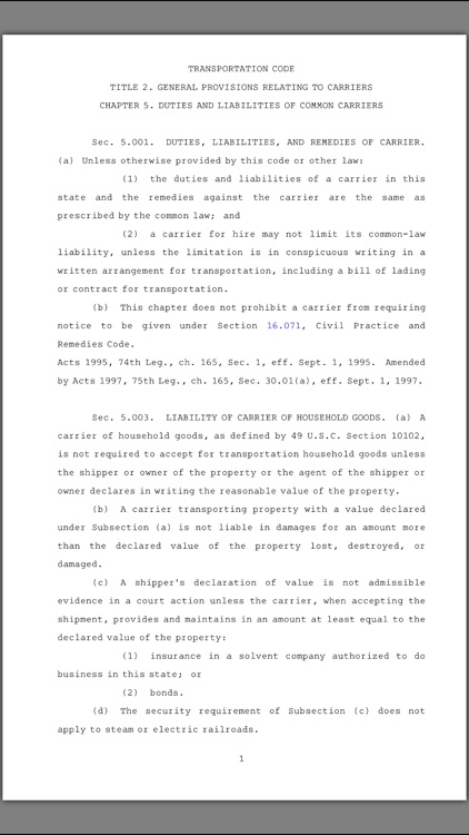 Transportation Code of Texas 2016