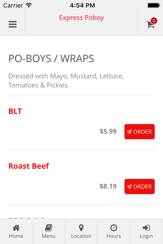 Express Po-boy Online Ordering screenshot 3