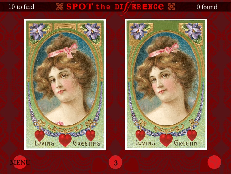 Spot The Difference Victorian Valentine Postcards screenshot-3