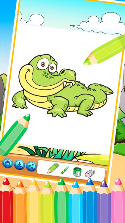 The Cute dinosaur Coloring book ( Drawing Pages ) - Good Activities Education Games For Kids App screenshot-3