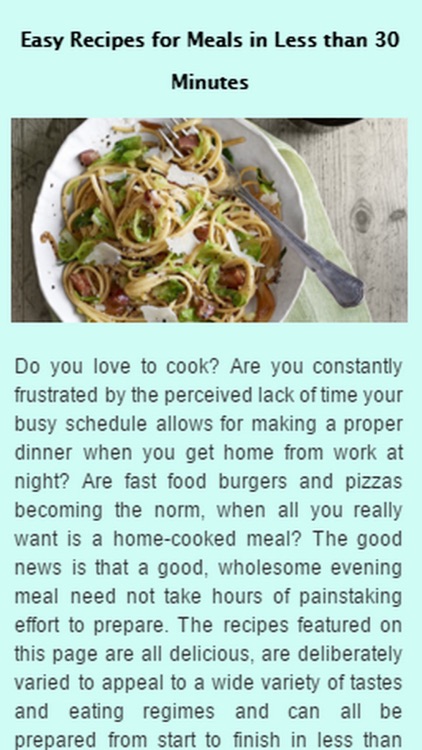 30 Minute Meals