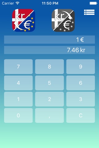 Danish krone Euro converter screenshot 2