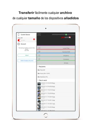 Screenshot 4 Transferir archivos, Enviar archivos grandes de videos, Compartir rápido y seguro por yooSEND fotos desde y hacia cualquier ordenador iphone