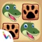 Dinosaurs matching pairs game to exercise your mind