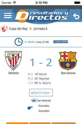 Resultados y Directos - náhled