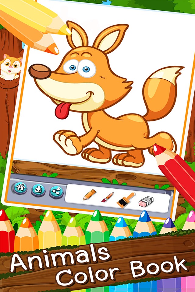 Animals Cartoon art pad Learn to paint and draw animals coloring pages printable for kids free . screenshot 4