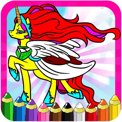 Pony Coloring Books Kids Games - Drawing Painting Little Unicorn For Preschool Toddler icon