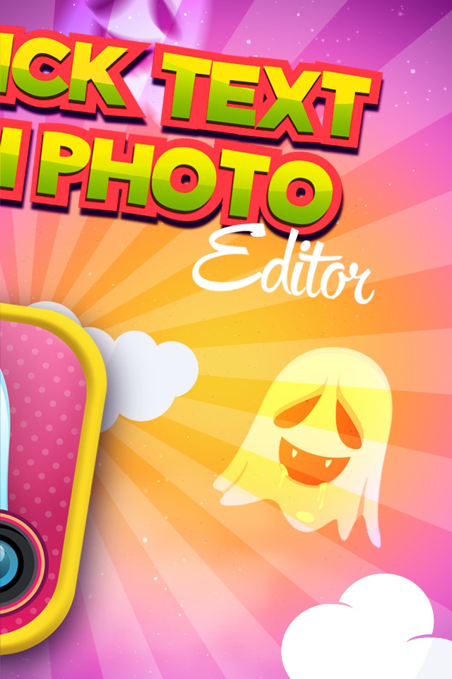 Quick Text on Photo Editor- Add Cute Stickers and Write Captions in Colorful Ghost Frames screenshot 2