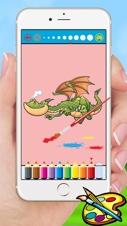 Dragon Dinosaur Coloring Book - Drawing for kids free games screenshot-3