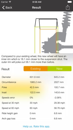 Tire Size Calculator: Wheel will fit, Speedometer Error Calc(圖3)-速報App