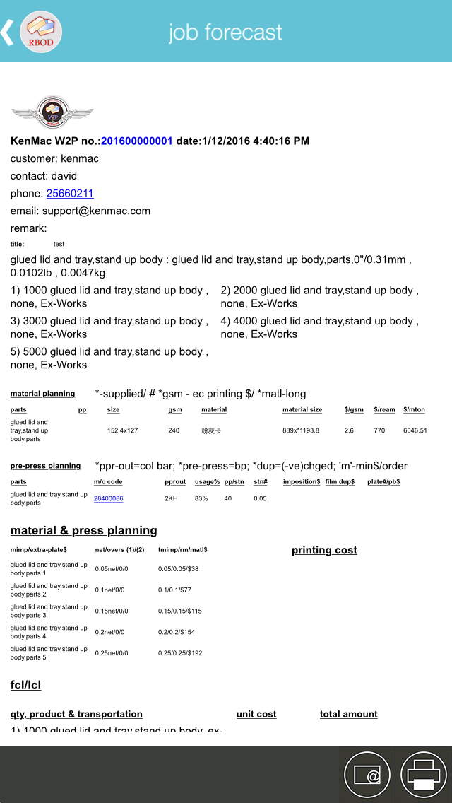 W2P - Rigid Box RBOD