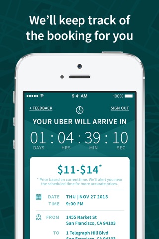 RideSharp - Book rides in advance for Uber screenshot 2