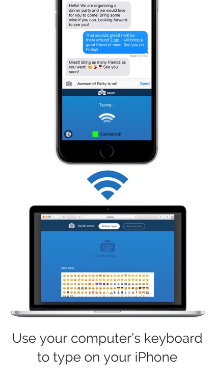 KeyWi Keyboard - Type faster on your device using your computer's keyboard
