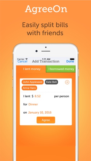 AgreeOn - The debt, rent, IOU calculator