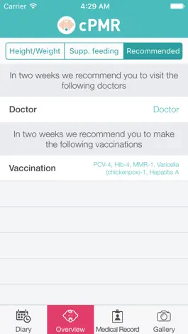 Game screenshot cPMR - Children Personal Medical Record apk