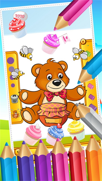 Teddy Bear Coloring Book Drawing for Kid Games screenshot-3