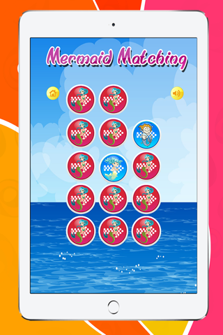 Free Fun Matching Cards Game Mermaid screenshot 2