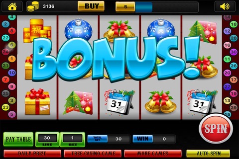 Slots Snowy Christmas - Pro Slot Games! Play 777 Real Vegas Casino! screenshot 4