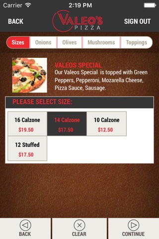 Valeo's Pizza screenshot 4