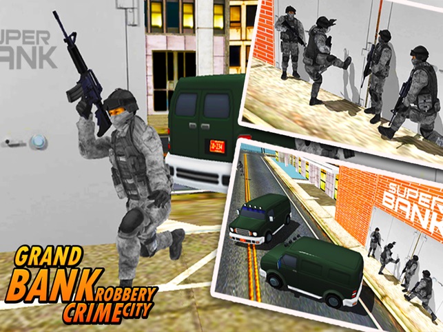 Bank Robbery - crime city police shooting 3D free, game for IOS