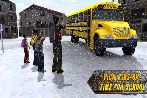 Off Road School Bus Simulator – Snow City Road Trip Driving Warrior screenshot 3