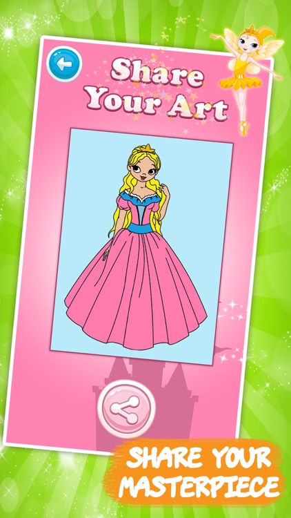 Princess coloring book for kids - Draw & Paint screenshot-4