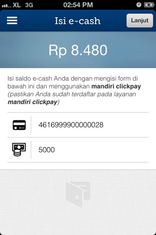 mandiri e-cash screenshot 3