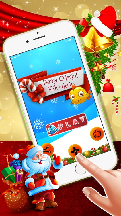 Funny colorful fish celerity : - A match 3 puzzles for Christmas season
