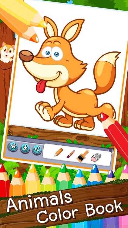 Animals Cartoon art pad Learn to paint and draw animals coloring pages printable for kids free . screenshot-3