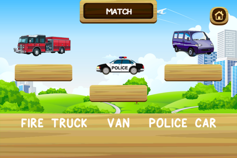 Cars and Trucks Puzzle Vocabulary Game for Kids and Toddlers - Education game to Learn Vehicle Vocabulary Words screenshot 3