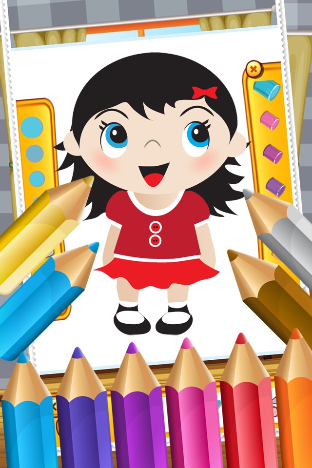Little Girls Coloring World Drawing Story Kids Game screenshot 2