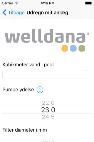 Welldana Filter-Pumpeberegner screenshot 3