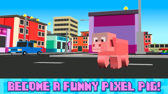 Blockhead Pig City Rampage 3D Full(圖1)-速報App