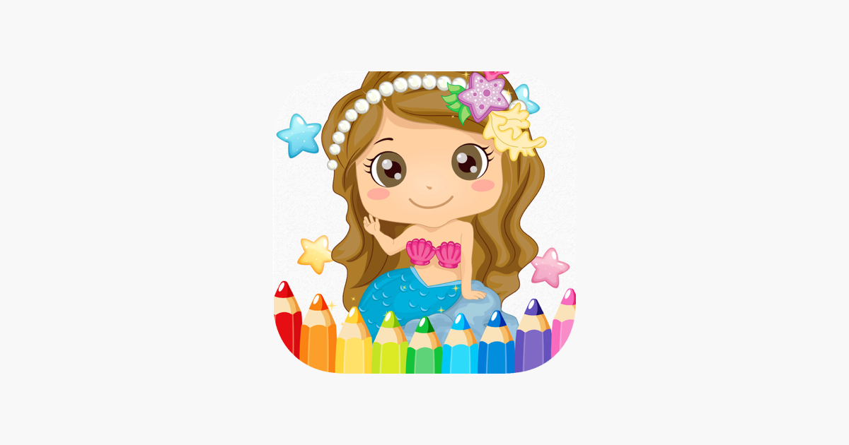 ‎princess mermaid coloring pages free for girl kids 2 on the App Store