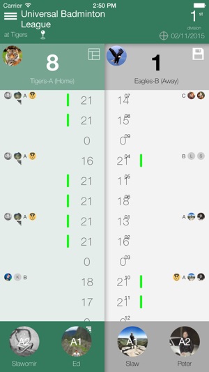 Badminton Scorecard