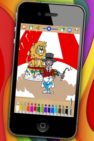 Paint big circus and clowns coloring book - Premium screenshot 4