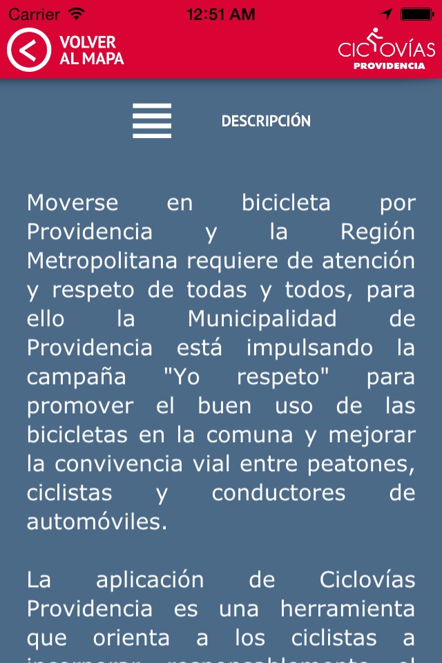 Ciclovías Providencia screenshot 4