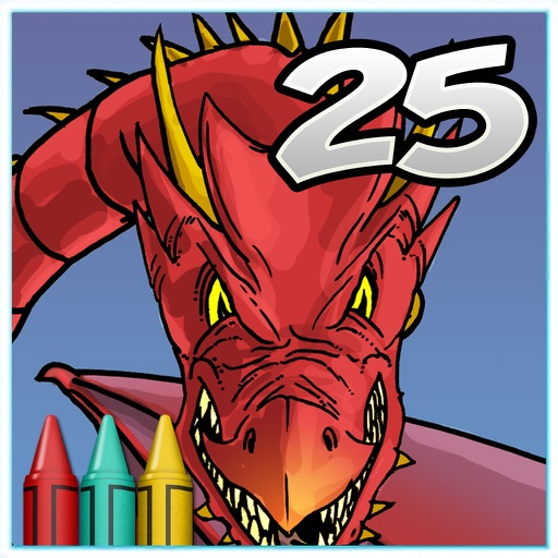 Coloring Book 25: Dragon Attack iOS App