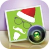 Santa Face Mask Camera Booth - Merry Christmas Sticker & Border