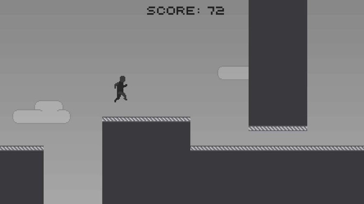 Pixel Alien Escape Shadow Runner:Black nd White