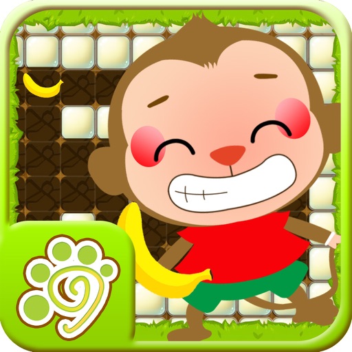 Monkey find the way to bananas (Happy Box) free puzzle games Icon