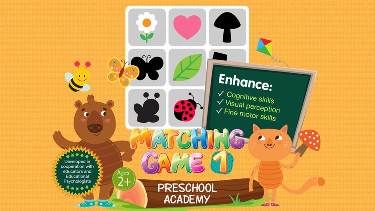 Matching Game 1 : Preschool Academy educational game lesson for young children