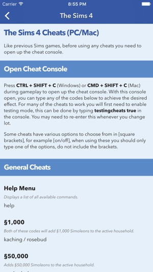 Sims 4 pc cheats