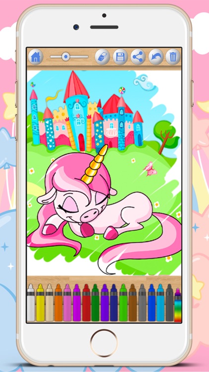 Paint pictures of unicorns Drawings of unicorn coloring or painting the magical unicorn - Premium screenshot-4