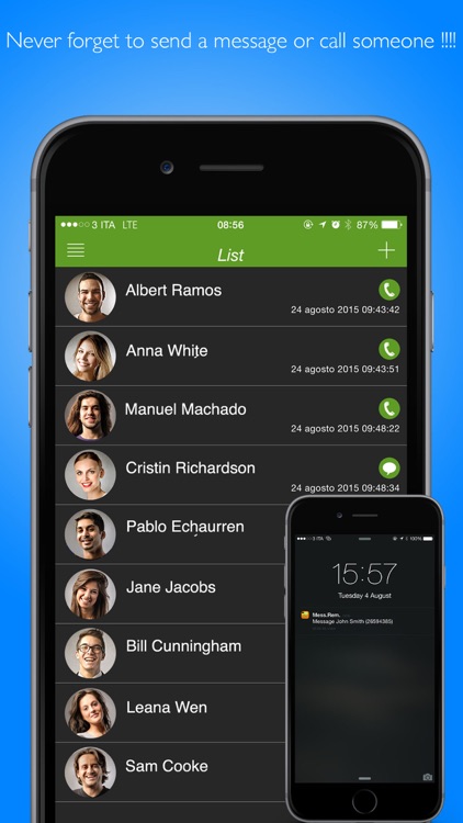 Contacts Call and Message Reminder