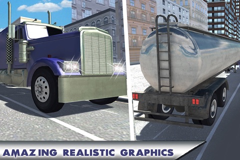 Big Oil Container Truck Simulator: Realistic transport trailer 18 wheeler game screenshot 3