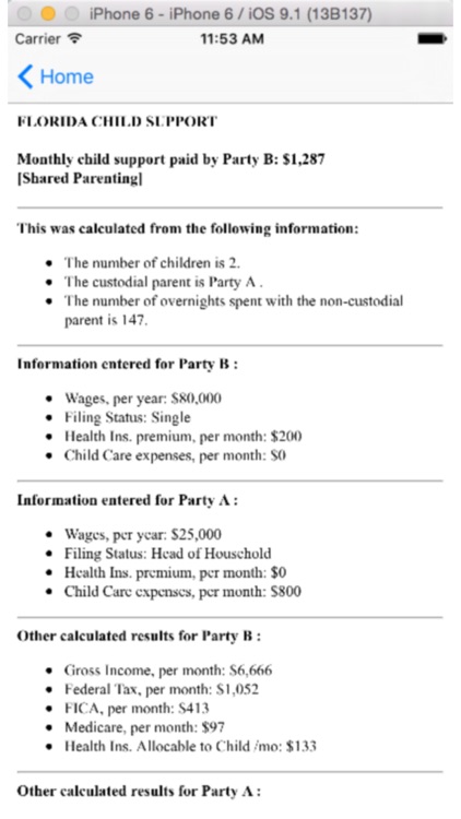 Florida Child Support Calculator