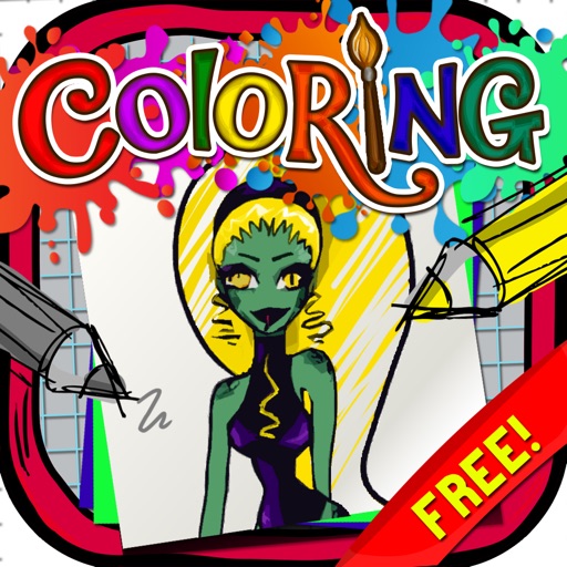 Coloring Book : Painting  Pictures Monster Dolls  Cartoon  Free Edition