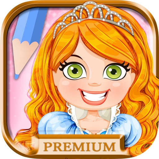 Royal Princess Coloring Book Paint fairy tale princesses - Premium icon