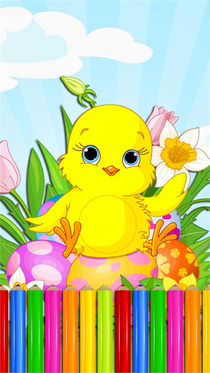 Little Chick Coloring Book Drawing and Paint Art Studio Game for Kids Easter Day